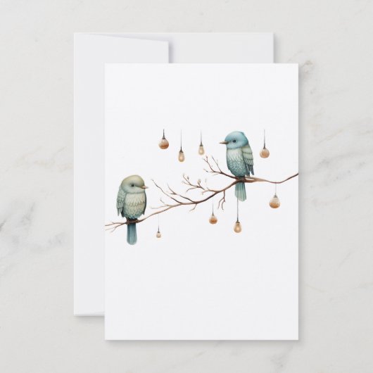 Rustikale Waldlandliebe Vögel Feier Dankeskarte (Rückseite)