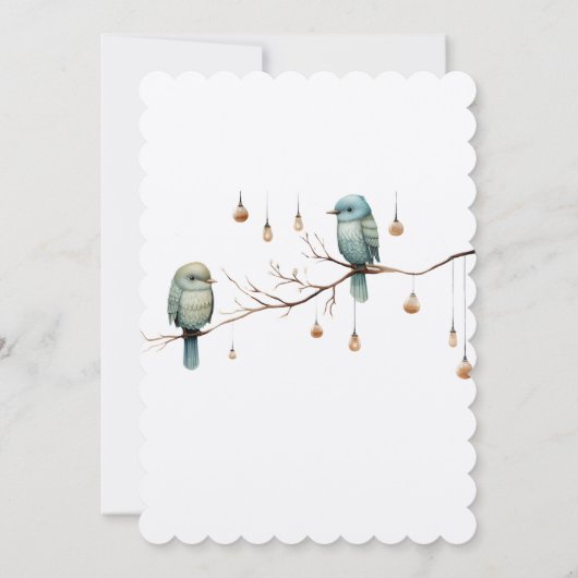 Rustikale Waldlandliebe Vögel Feier Einladung (Rückseite)