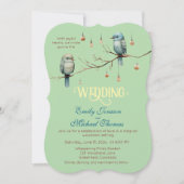 Rustikale Waldlandliebe Vögel Feier Einladung (Vorderseite)