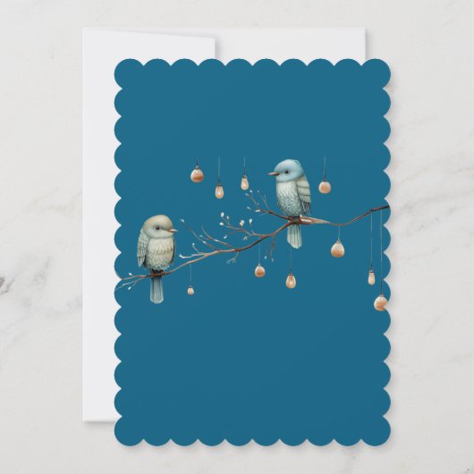 Rustikale Waldlandliebe Vögel Feier Einladung (Rückseite)