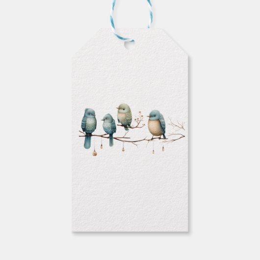 Rustikale Waldlandliebe Vögel Feier Geschenkanhänger (Rückseite)