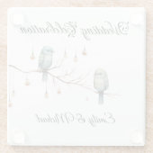 Rustikale Waldlandliebe Vögel Feier Glasuntersetzer (Rückseite)