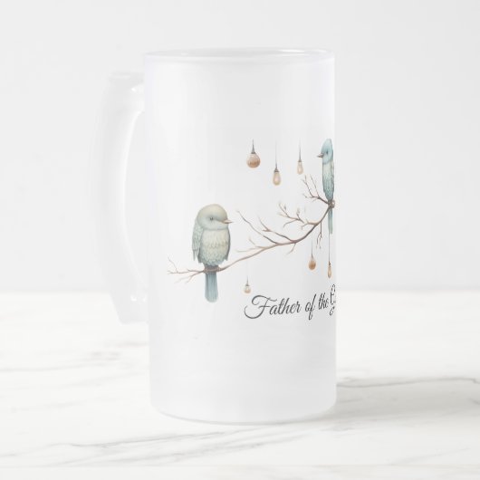 Rustikale Waldlandliebe Vögel Feier Mattglas Bierglas (Vorderseite Links)