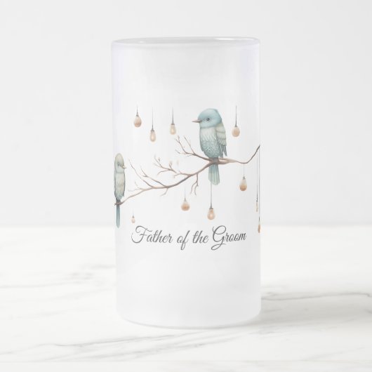 Rustikale Waldlandliebe Vögel Feier Mattglas Bierglas (Mittel)