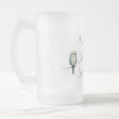 Rustikale Waldlandliebe Vögel Feier Mattglas Bierglas (Links)