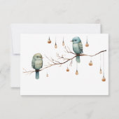 Rustikale Waldlandliebe Vögel Feier RSVP Karte (Rückseite)