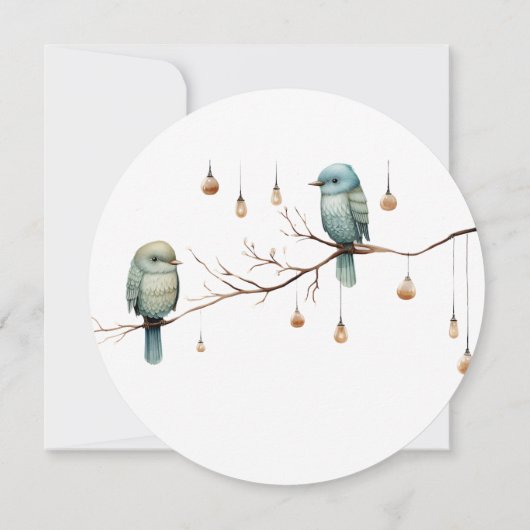 Rustikale Waldlandliebe Vögel Feier Save The Date (Rückseite)
