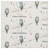 Rustikale Waldlandliebe Vögel Feier Stoff (Muster)