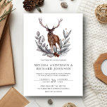 Rustikale Waldlandschaft Einladung<br><div class="desc">Erleben Sie Ihren Gast mit dieser eleganten Hochzeitsfeier mit einem schönen Hirsch und rustikalen Blätter mit moderner Typografie. Fügen Sie einfach Ihre Veranstaltungsdetails zu dieser einfach zu bedienenden Vorlage hinzu,  um sie zu einer einmaligen Einladung zu machen. Dreh die Karte um ein schönes Blätter auf der Kartenrückseite zu zeigen.</div>