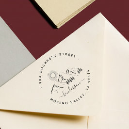 Rustikale Waldlandschaft Familienadresse Permastempel