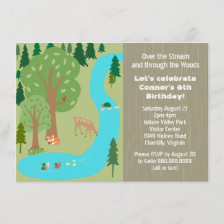 Rustikale Waldlandschaft Geburtstagsparty Einladung