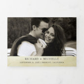 Rustikale Waldlandschaft Herbstwald Hochzeit Dreifach Gefaltete Einladung (Cover)