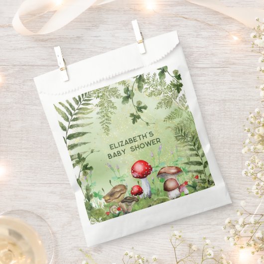 Rustikale Waldlandschaft Pilze Pilze Fungi Ferns Geschenktütchen (Ausgeschnitten)