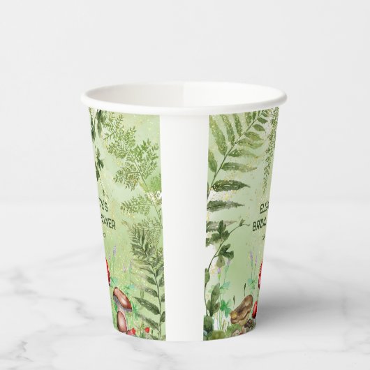 Rustikale Waldlandschaft Pilze Pilze Fungi Ferns Pappbecher (Links)