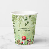 Rustikale Waldlandschaft Pilze Pilze Fungi Ferns Pappbecher (Vorderseite)