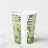 Rustikale Waldlandschaft Pilze Pilze Fungi Ferns Pappbecher (Rechts)