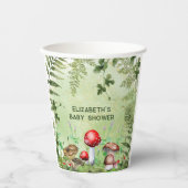 Rustikale Waldlandschaft Pilze Pilze Fungi Ferns Pappbecher (Vorderseite)