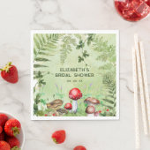 Rustikale Waldlandschaft Pilze Pilze Fungi Ferns Serviette (Beispiel)