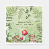 Rustikale Waldlandschaft Pilze Pilze Fungi Ferns Serviette (Vorderseite)