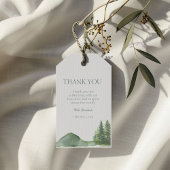 Rustikale Waldlandschaft Pinienwald Hochzeit Danke Geschenkanhänger