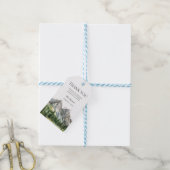 Rustikale Waldlandschaft Pinienwald Hochzeit Danke Geschenkanhänger (Mit Garn)