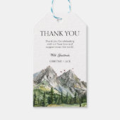 Rustikale Waldlandschaft Pinienwald Hochzeit Danke Geschenkanhänger (Vorderseite)