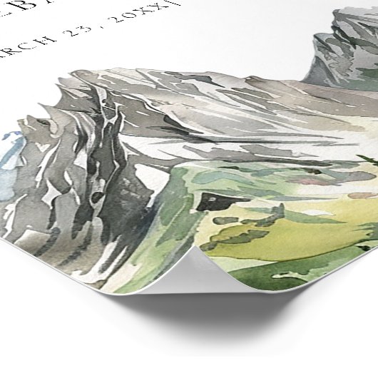 Rustikale Waldlandschaft Verlobung willkommen Poster (Ecke)