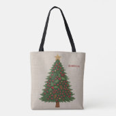 rustikale Waldlandschaft Weihnachtsbaum Tasche (Rückseite)