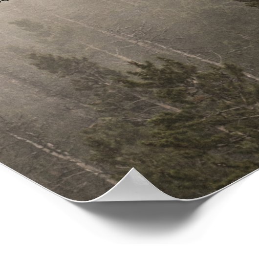 Rustikale Waldmisty Landschaft Hochzeit Poster (Ecke)