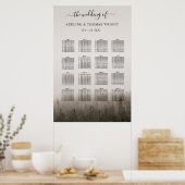 Rustikale Waldmisty Landschaft Hochzeit Poster (Küche)