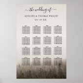 Rustikale Waldmisty Landschaft Hochzeit Poster (Vorne)