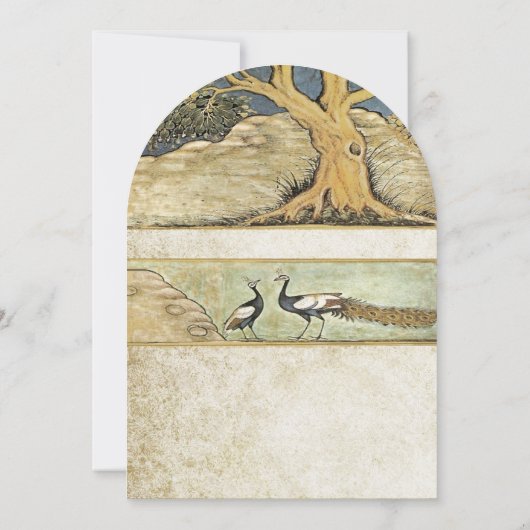 Rustikale Waldpfauenvögel zum Hochzeitsempfang Einladung (Rückseite)