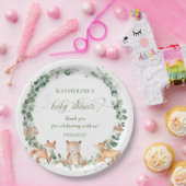 Rustikale Waldpflanze Neutrale Babydusche   Pappteller (Party)