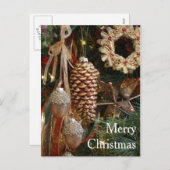 Rustikale Waldschmuck Weihnachtsbaum Feiertagspostkarte (Vorne/Hinten)