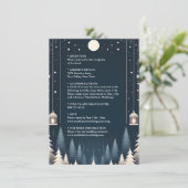 Rustikale Waldstars schneesichere Winterhochzeit Begleitkarte (Stehend Vorderseite)