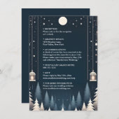 Rustikale Waldstars schneesichere Winterhochzeit Begleitkarte (Vorne/Hinten)