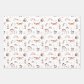 Rustikale Waldtiere Baby Geschenkpapier Set (Vorderseite 2)