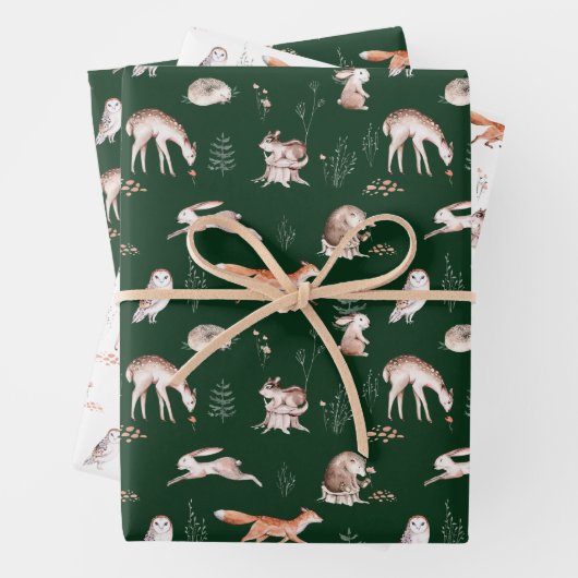 Rustikale Waldtiere Baby Wrapping Paper Geschenkpapier Set (Beispiel)