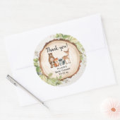 Rustikale Waldtiere Babydusche Runder Aufkleber (Umschlag)