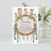 Rustikale Waldtiere Bücher für Baby Begleitkarte (Stehend Vorderseite)