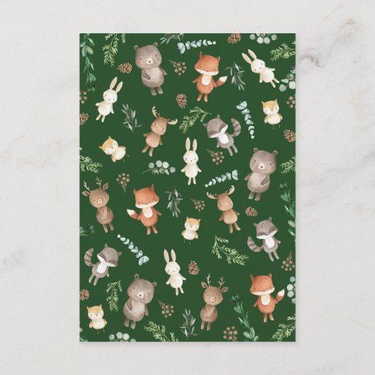 Rustikale Waldtiere Bücher für Baby Begleitkarte (Rückseite)