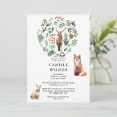 Rustikale Waldtiere Einladung (Stehend Vorderseite)
