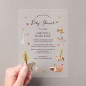 Rustikale Waldtiere fallen Babydusche Acryleinladungen (Insitu (Handheld))