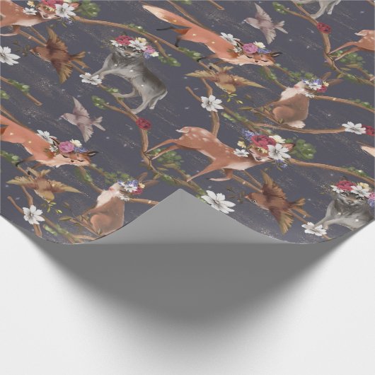 Rustikale Waldtiere Geschenkpapier (Ecke)