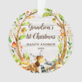 Rustikale Waldtiere Grandsons erste Weihnachtsfeie Ornament (Vorderseite)