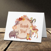 Rustikale Waldtiere Herbstdusche Dankeskarte
