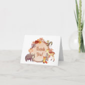 Rustikale Waldtiere Herbstdusche Dankeskarte (Vorderseite)