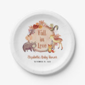 Rustikale Waldtiere Herbstdusche Pappteller (Vorderseite)