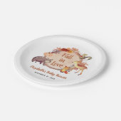 Rustikale Waldtiere Herbstdusche Pappteller (Schrägansicht)