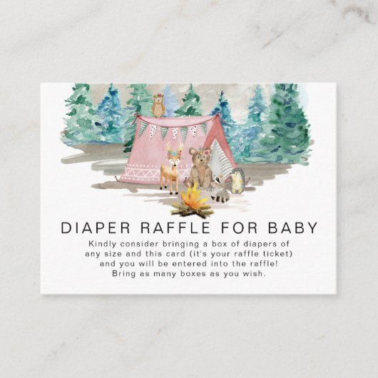 Rustikale Waldtiere Hirschbärenblütendusche Begleitkarte (Vorderseite)